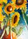 Sonnenblumen - Inez Eckenbach - Aquarell auf Papier - Blumen-Sonnenblumen - 