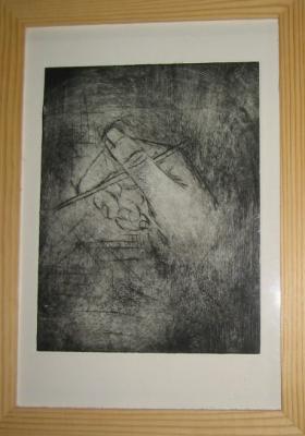 Hand       gerahmt 23x33 - Andrea KunstWerk -  auf  - Array - 