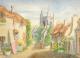 Devon Village (1993) -Ronald KÃ¶tteritzsch- -  Ronald KÃ¶tteritzsch - Aquarell auf Papier - Sonstiges - 