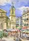 Marktplatz in Nizza (1998) -Ronald KÃ¶tteritzsch- -  Ronald KÃ¶tteritzsch - Aquarell auf Papier - Sonstiges - 