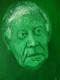 Helmut Schmidt - Portraitstudie in GrÃ¼n - Ulrich BÃ¤umer - Acryl auf Leinwand - Portrait - GegenstÃ¤ndlich