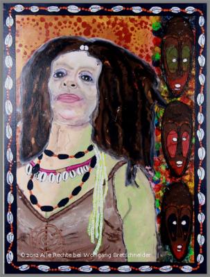 Portrait Mame Sey Nabou (Acryl on Canvas, 36x48) - Wolfgang Bretschneider - Array auf Array - Array - 