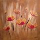 Mohnblumen auf Terracotta - Wotan Sirius - Acryl auf Leinwand - Mohn - 