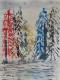 Trees - Ingrid Lehmann - Aquarell auf Papier - Abstrakt - 