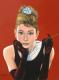 Audrey Hepburn Portrait - Marita Zacharias - ÃÂl auf Leinwand - weiblich - Figuration-Impressionismus-Realismus